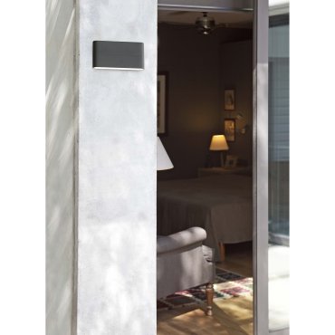 Faro Aday - Wandleuchte - 17,5 x 2,2 x 9 cm - 6W LED inkl. - IP54 - dunkelgrau
