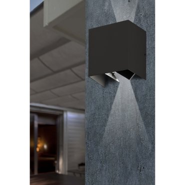 Faro Olan - Wandleuchte - 14,5 x 14 x 10,5 cm - 6W LED inkl. - IP65 - dunkelgrau
