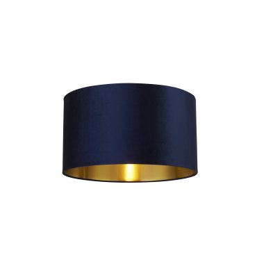 Searchlight Drum Shade - lampenschirm - Ø 50 x 28 cm - marineblau und gebürstetes gold