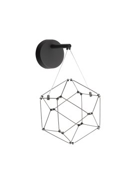 Nova Luce Nebula - Wandleuchte - 17 x 31 x 23,4 cm - 6W LED inkl. - Schwarz Chrom