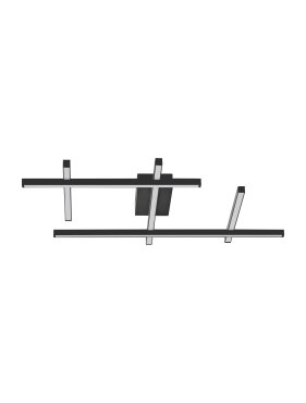 Nova Luce Pace - Deckenleuchte - 80 x 8 x 62 cm - LED 63W dimmbar inklusive - sand-schwarz