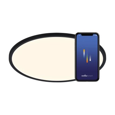 Nordlux Oja Smart - Deckenleuchte - Ø 42 x 2,3 cm - 20W - Dimmfunktion über App - 2700-6500K - schwarz