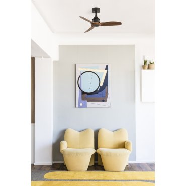Faro Just Fan XS - Deckenventilator mit Fernbedienung - Ø 81 cm - dunkelbraun und schwarz