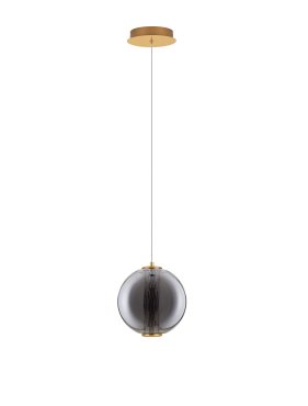 Nova Luce Navi - Hängelampe - Ø 22 x 200 cm - 8W LED inkl. - Messing gold und rauchgrau