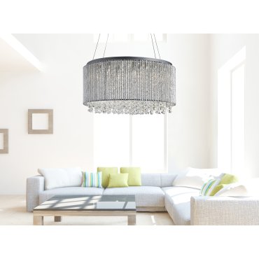 Searchlight Beatty - Pendelleuchte - Ø 41 x 142 cm - Chrom und transparent