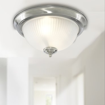 Searchlight Flush - Badezimmer-Deckenleuchte - Ø 29 x 15 cm - IP44 - Chrom