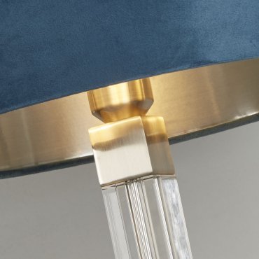 Searchlight Scarborough - Tischleuchte - Ø 38 x 67 cm - Nickel satiniert, silber und blau-grün