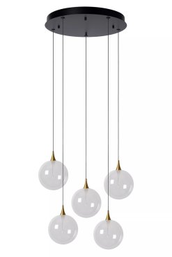 Lucide Gisela - Hängeleuchte - Ø 48 x 150 cm - 5 x 3,8W dimmbare LED inkl. - transparent