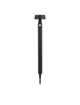 Nova Luce Chiaro - Solar-Gartenpfahl - Ø 17 x 90 cm - 1 W LED inkl. - IP54 - Sand-Schwarz