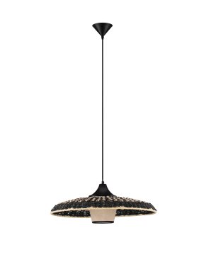 Nova Luce Capa - Hängelampe - Ø 61 x 200 cm - natur und schwarz