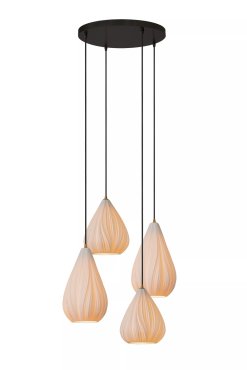 Lucide Cinzia - Hängeleuchte 4L - Ø 55,5 x 154 cm - weiß