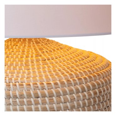Lucide Ambala - Tischleuchte - Ø 45 x 64 cm - weiß und hellbraun