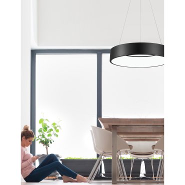 Nova Luce Rando - Hängeleuchte - Ø 60 x 120 cm - 42W LED inkl. - schwarz