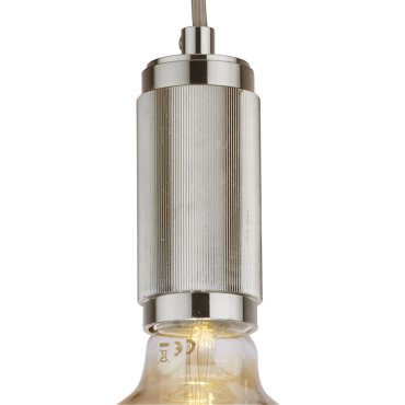 Searchlight - Pendelleuchte - Ø 10 x 300 cm - satiniert silber und schwarz