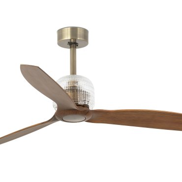 Faro Deco Fan - Deckenventilator mit Fernbedienung - Ø 128 cm - dunkelbraun und antikes Messing