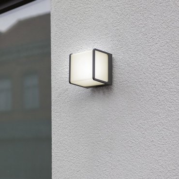 Lutec Doblo - Außenwandleuchte - 11 x 10 x 11 cm - 14.5W LED inkl. - IP54 - anthrazit