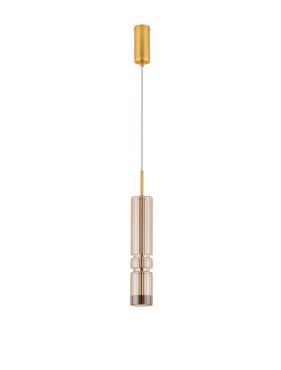 Nova Luce Bento - Hängelampe - Ø 8 x 180 cm - 12W LED inkl. - messing gold und cognacglas