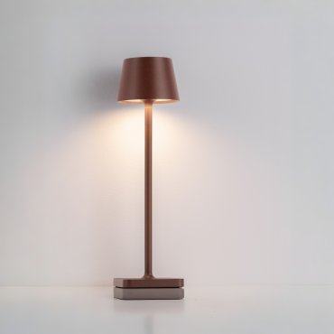 Nova Luce Deck - wiederaufladbare Tischleuchte - Ø 8,5 x 30 cm - 2W dimmbare LED inkl. - IP54 - corten