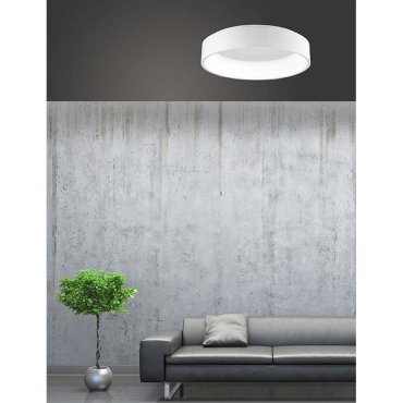 Nova Luce Rando - Deckenleuchte - Ø 60 x 13 cm - 42W LED inkl. - Lichtfarbe warmweiß - mattweiß