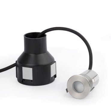 Faro Crosby - runder Bodenspot für den Außenbereich II - Ø 55 mm, Ø 80 mm versenkt - inkl. 2W LED - IP67 - Edelstahl mattiert