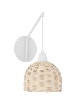 Nova Luce Fado - wandleuchte - Ø 20,5 x 40 cm - Natürliches Rattan