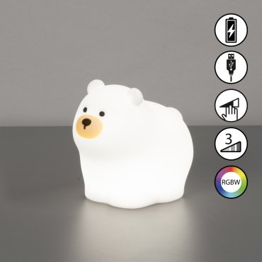 Fischer &amp; Honsel Knut - Nachtlicht - 12 x 9 x 11 cm - 0,4W RGBW LED inkl. - weiß