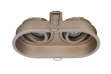 Artdelight Rex2 - Einbaustrahler - 175 x 92 mm, 2 x Ø 86 x 81 mm Einbaumaß - champagnerfarben