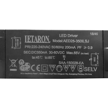 Nova Luce Treiber - 30-60Vdc / 230Vac - 25W