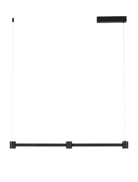 Nova Luce Puize - Hängelampe - 80 x 140 x 6 cm - 21W dimmbar LED inkl. - Sand schwarz
