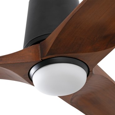 Faro Heywood Tub L - deckenventilator mit licht - Ø 132 - matt schwarz und walnuss
