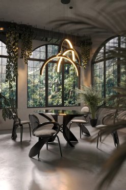 Maxlight Trio Arc - Pendelleuchte - 80 x 180 cm - 3 x 21W LED inkl - gebürstetes Gold