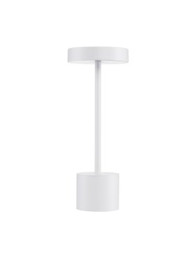 Nova Luce Fumo - wiederaufladbare Tischleuchte - Ø 11,8 x 30 cm - 2W dimmbare LED inkl. - IP54 - Sand Weiß