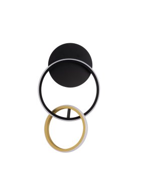 Nova Luce Imar - wandleuchte - Ø 21 x 37,5 cm - 15W dimmbar LED inkl. - sand schwarz und gold