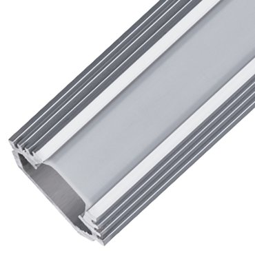 Elmark Elm9012 - Aluminiumprofil für LED-Streifen mit matter PVC-Abdeckung - Aufbaumontage - 1 Meter Länge