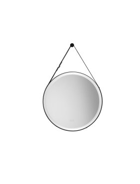 Nova Luce Rems - Spiegel mit Beleuchtung - Ø 64 x 85 x 4 cm - 29W LED inkl. - IP44 - sand schwarz