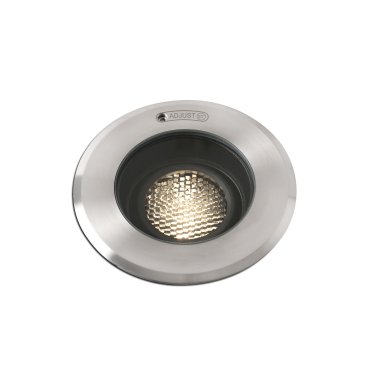 Faro Geiser Orientable - runder Bodenspot für den Außenbereich - Ø 130 mm, Ø 116 mm Einbaumaß - inkl. 7W LED - IP67 - Edelstahl mattiert
