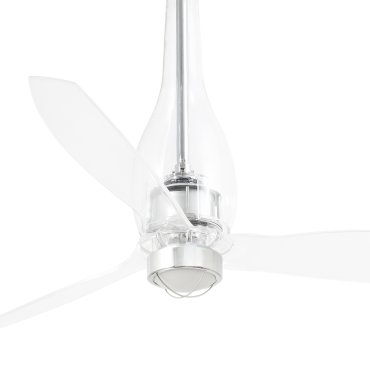 Faro Eterfan - Deckenventilator mit Licht und Fernbedienung - Ø 128 cm - 17W LED inkl. - Chrom und transparent