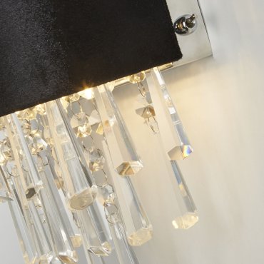 Searchlight Glamour - Wandleuchte - 24 x 23 cm - schwarz und transparent