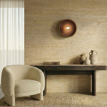 VK Lighting Halo - wandleuchte - Ø 40 x 14 x 8 cm - walnuss
