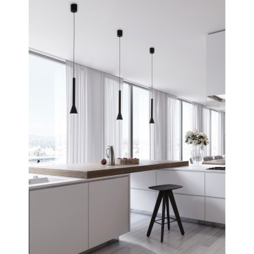 Nova Luce Navan - Hängeleuchte - Ø 6 x 150 cm - 6W LED inkl. - mattschwarz