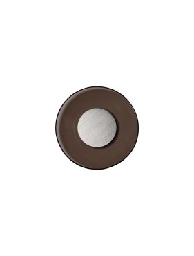 Nova Luce Esti - wandleuchte - Ø 32 x 7 cm - 17W LED inkl. - gebürstetes nickel und dunkelbraunes Glas