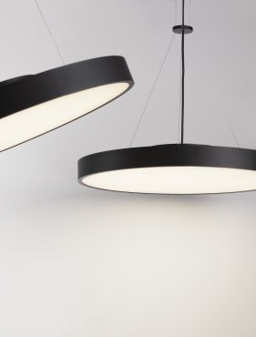 Nova Luce Perfect Profile - Hängeleuchte mit Fernbedienung (ohne) - Ø 60 x 120 cm - 40W dimmbare LED inkl. - 2700K-6000K - schwarz
