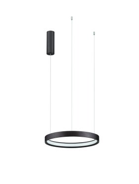 Nova Luce Perrine - Hängelampe - Ø 40 x 150 cm - 22W dimmbar LED inkl. - gebürstetes Kaffeebraun