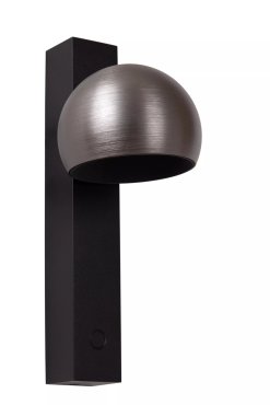 Lucide Esfera - Wandleuchte mit Berührungsdimmer - 14 x 10 x 25 cm - 9W dimmbare LED inkl. - Eisen grau