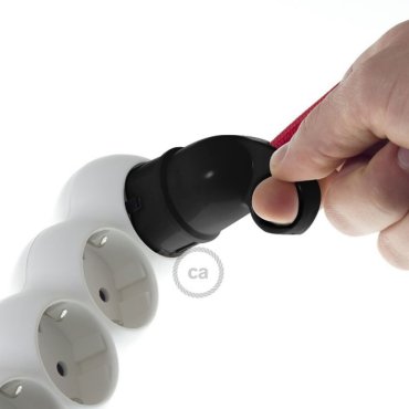Creative Cables Schuko - Stecker mit Ring - 230V - schwarz