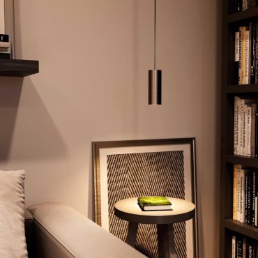 Creative Cables Tube - Hängeleuchte 1L - Ø 12,5 x Ø 6 x 190 cm - gebürstetes Titan