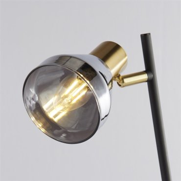 Searchlight Westminster Tischlampe – 30 x 42 cm – schwarz und satiniertes Messing