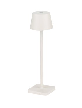 Nova Luce Deck - wiederaufladbare Tischleuchte - Ø 8,5 x 30 cm - 2W dimmbare LED inkl. - IP54 - Sand Weiß