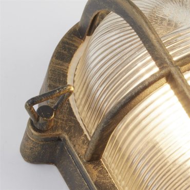 Searchlight Bulkhead - Decken-/Wandleuchte für den Außenbereich - 16 x 25 cm - IP44 - Schwarzgold