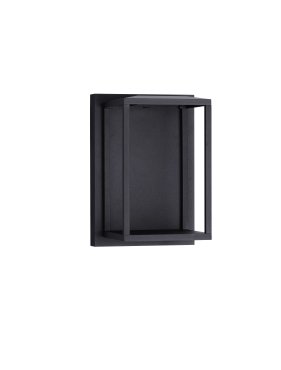 Nova Luce Prive - Außenwandleuchte - 17 x 25 x 17 cm - 17W LED inkl. - IP65 - Sand schwarz